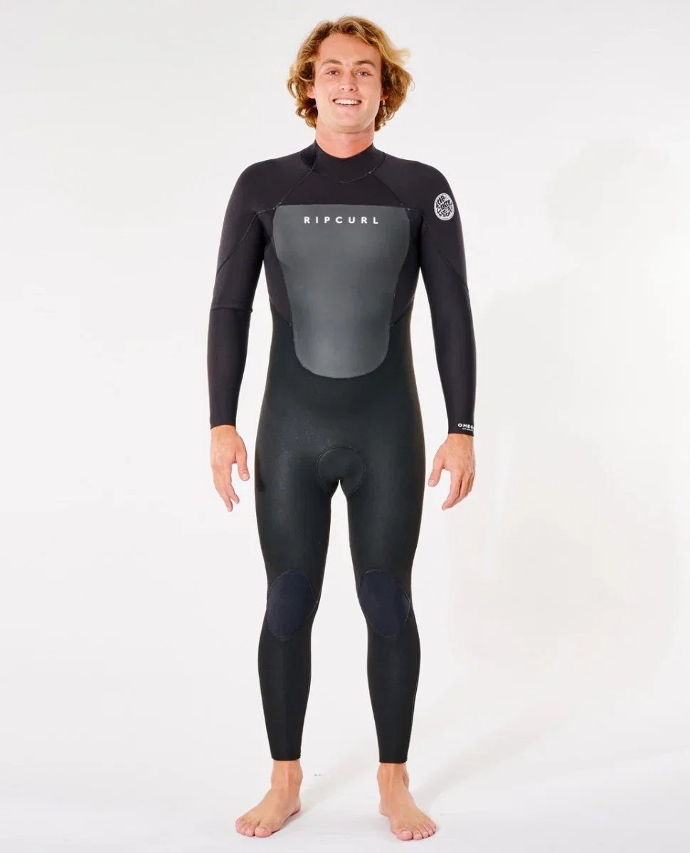 Rip Curl Omega 4/3mm Mens WInter Back Zip Wetsuit 2023 - Black