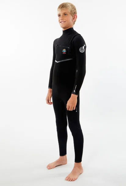 Rip Curl Flashbomb 5/3mm Junior Chest Zip Wetsuit 2023 - Black