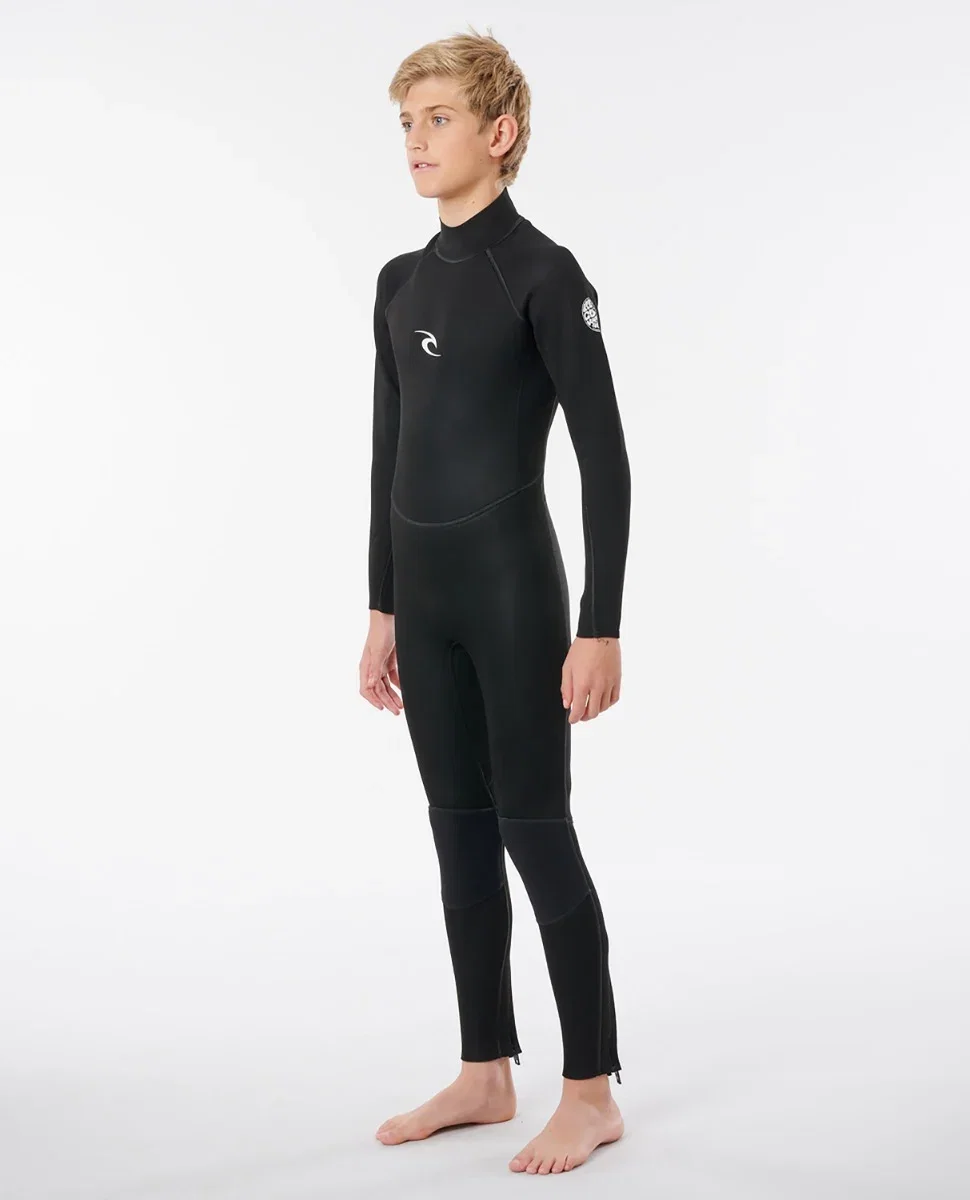 Rip Curl Freelite 4/3mm Back Zip Kids Wetsuit 2022 - Black