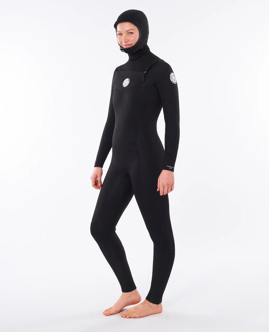 Rip Curl Dawn Patrol 5/4mm Hooded Chest Zip Womens Wetsuit 2022 - Black