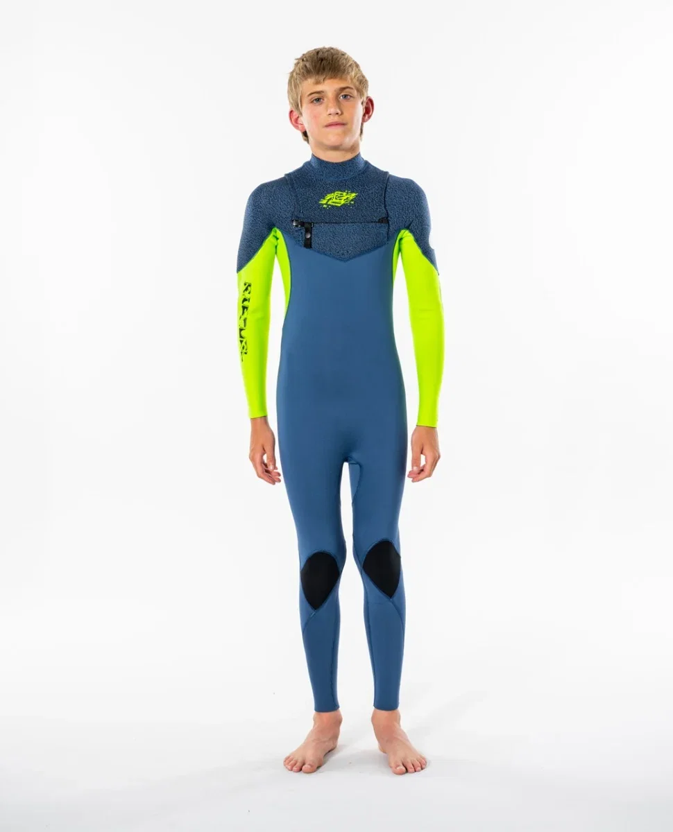 Rip Curl Dawn Patrol 5/3mm Junior Boys Chest Zip Winter Wetsuit - Blue