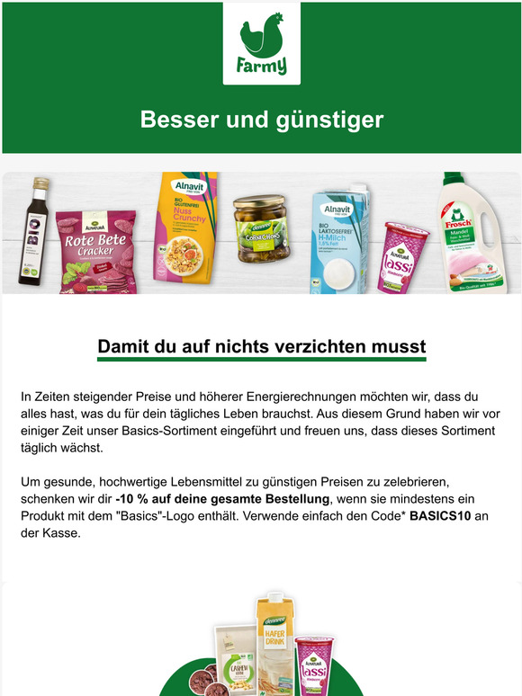 Spare mit unserem Basics-Sortiment