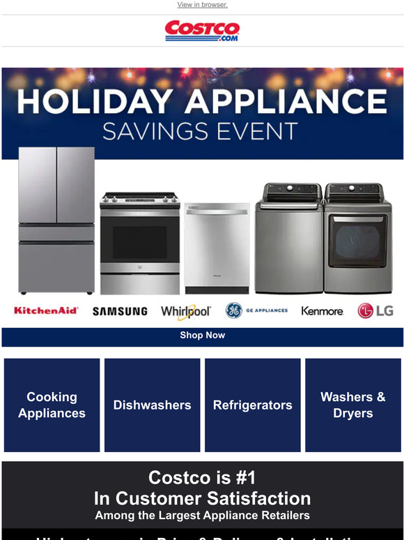 Costco STARTING! Our Big Holiday Appliance Savings Event Lower Prices