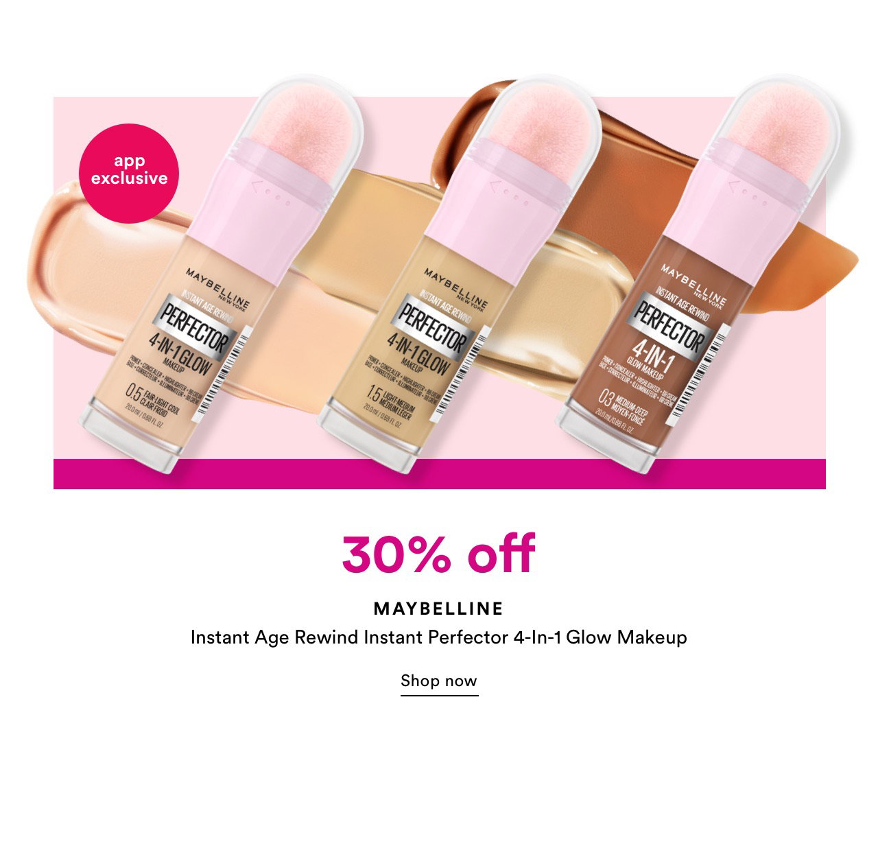 30# off | Maybelline Instant Age Rewind Instant Perfector 4-In-1 Glow Makeup | Shop now