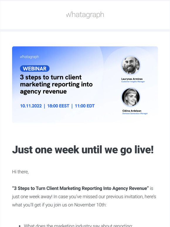 Mark your calendar for "3 Steps to Turn Client Marketing Reporting Into Agency Revenue"