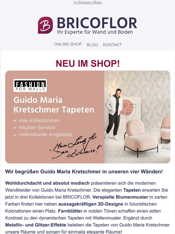 Wohlfühlen mit BRICOFLOR!