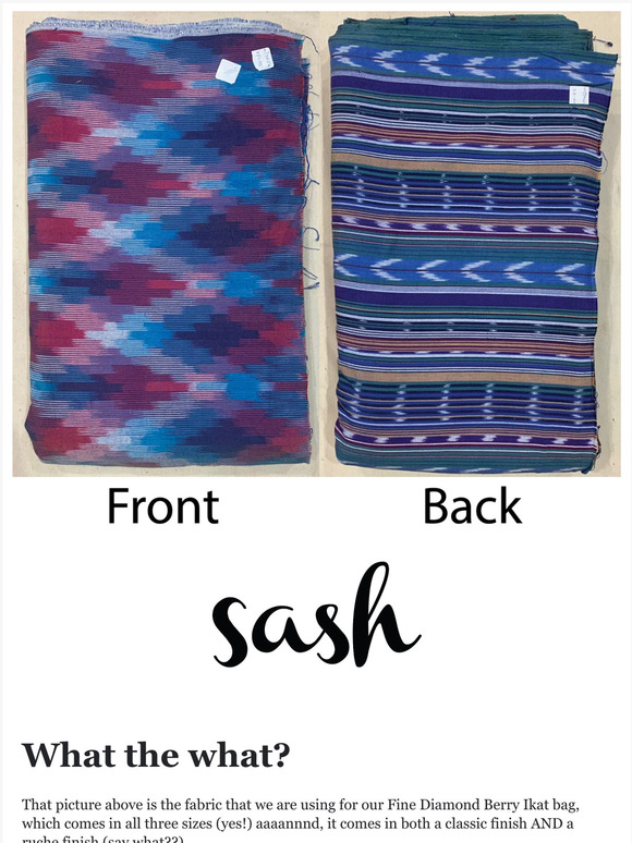 Sash Group Inc. Kickstarter 3.0 Sash Bags available to order now