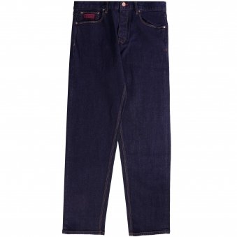 Preshrunk Slim Straight Red Selvedge Jeans - Denim Blue