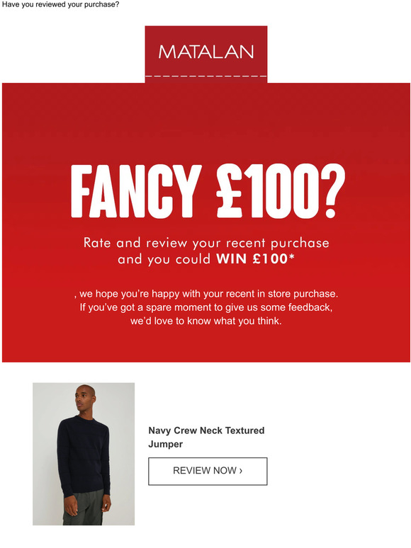 Matalan , we want to hear from you Milled