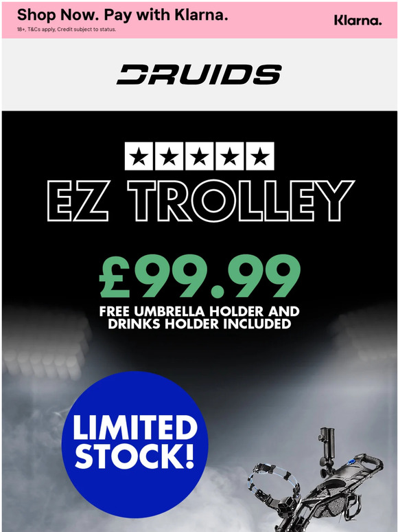 Druids Golf EZ TROLLEY £99 LIMITED STOCK! Milled