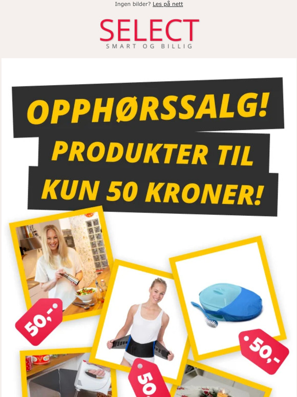 Opphørssalg! Sikre deg disse produktene til kun 50 kroner!