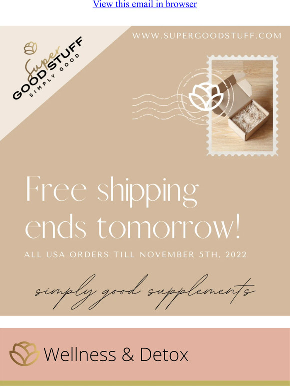 Free Shipping Ends Tomorrow!