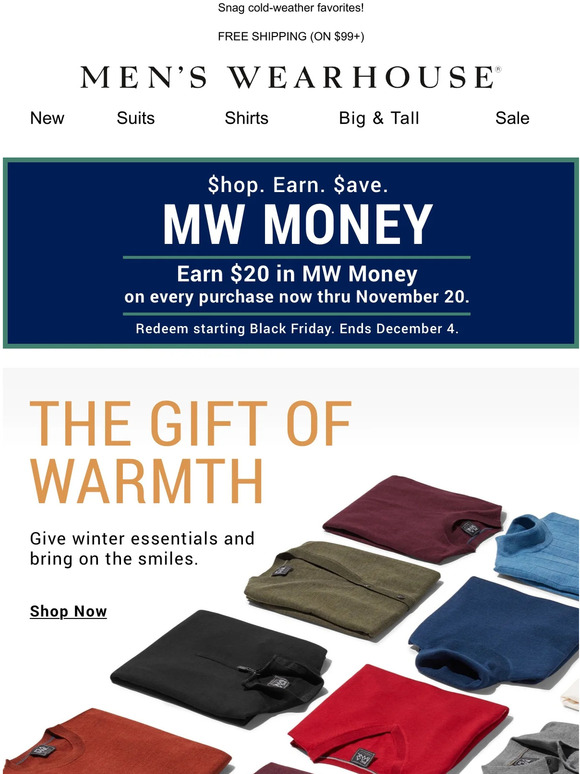 Men's Wearhouse GIFT JOY Milled