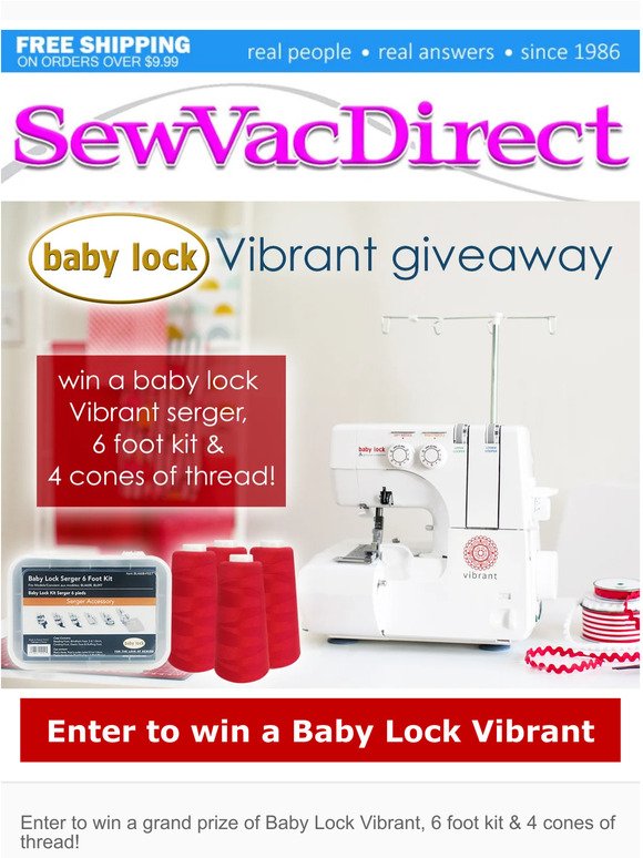 Win a Baby Lock Vibrant! Last Days to Enter!