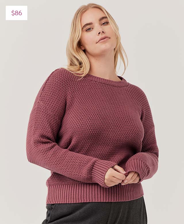 Honeycomb Knit Crew Sweater