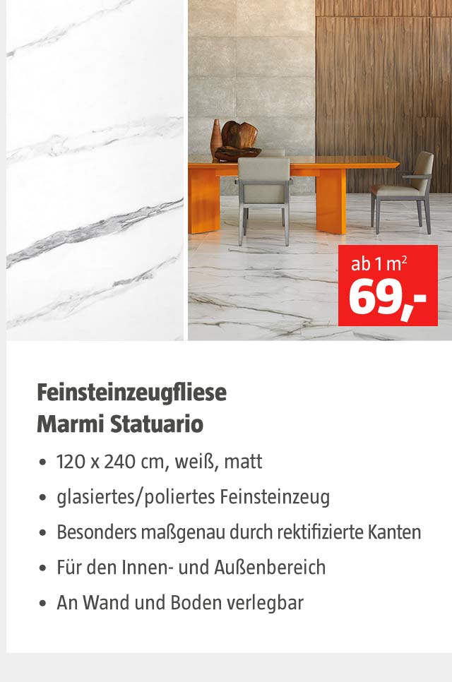Feinsteinzeugfliese Marmi Statuario