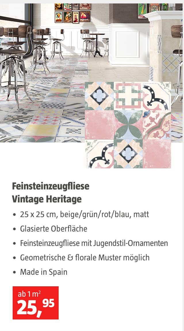 Feinsteinzeugfliese Vintage Heritage