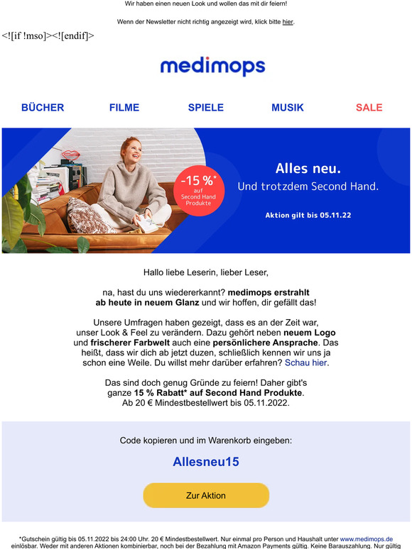 Medimops DE: -15 % Zum Medimops Neustart | Milled