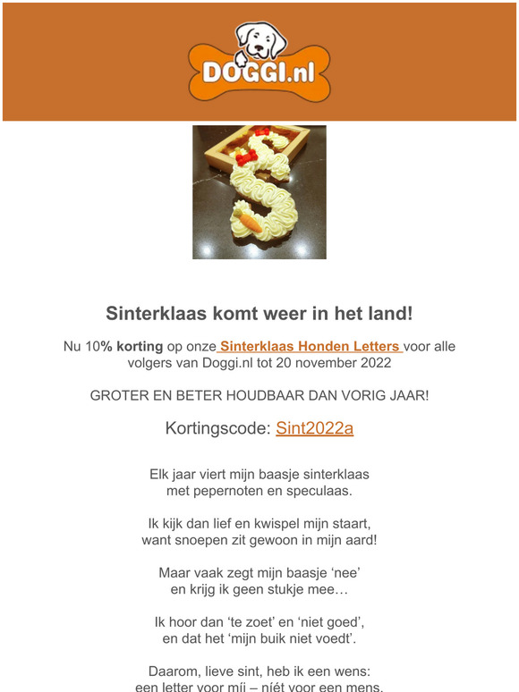 Het is weer bijna Sinterklaas! Bestel nu de leukste Sint producten! - Doggi.nl