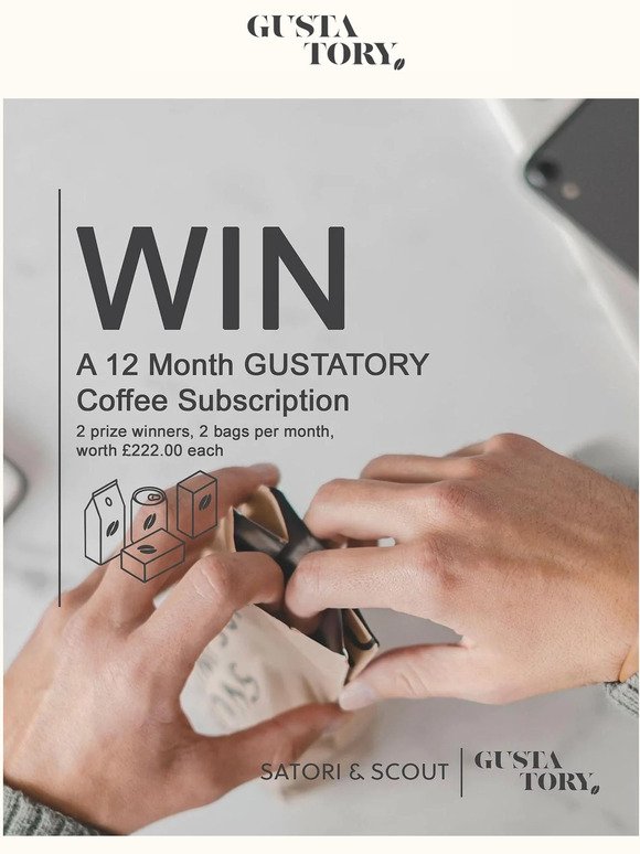 WIN: 12 Months Coffee Subscription (x2)  | GUSTATORY