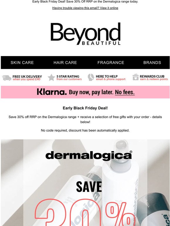 IT'S ON: 30%  Off Dermalogica Right Now! 💙