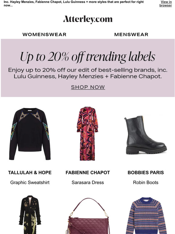 Your Friday treat : 20% off trending labels