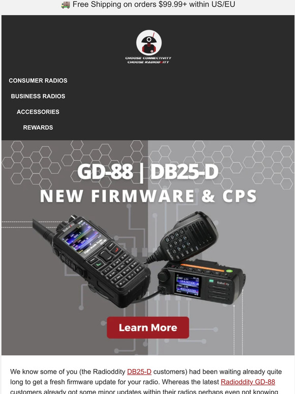 Radioddity Radioddity GD88, DB25D New Firmware & CPS Released! Milled