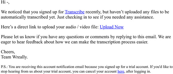 Upload your file for automatic transcription here