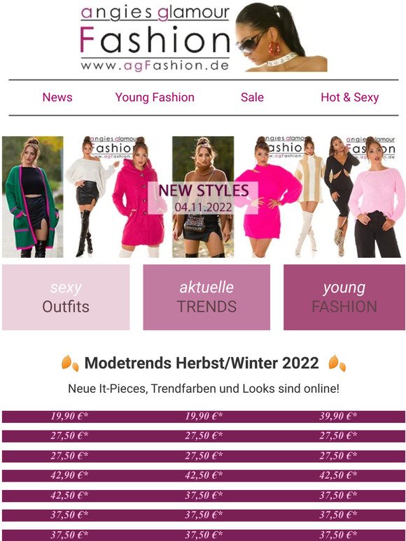 agFashion.de: 😍 Neue Mode-Lieblinge sind online 😍 - 04.11.2022