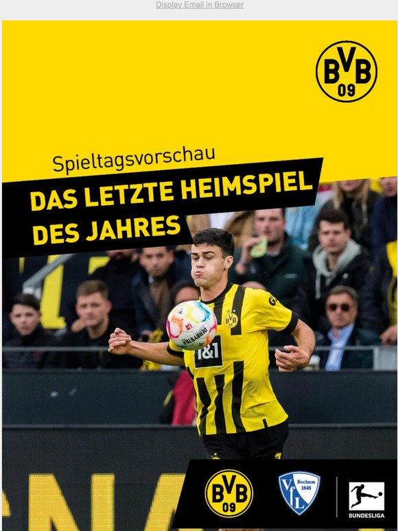 BVB Borussia Dortmund: ⬛️ 🟨 Alle Infos Zum Letzten Heimspiel Des Jahres ...