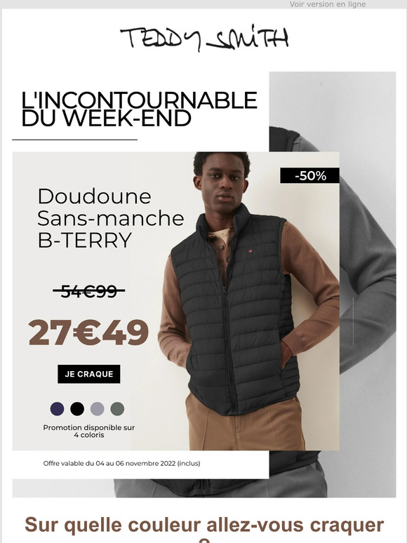 Ce week-end seulement : -50 % sur votre doudoune sans-manche