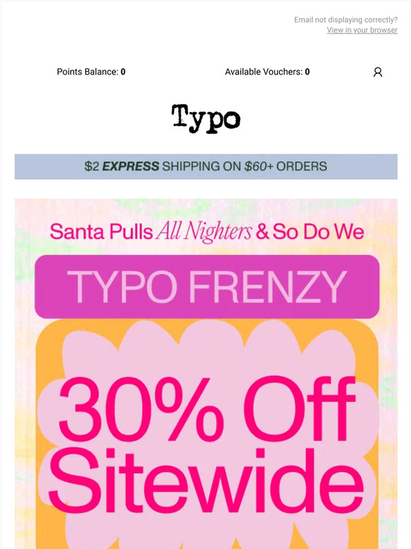 Typo discount deals code 2021