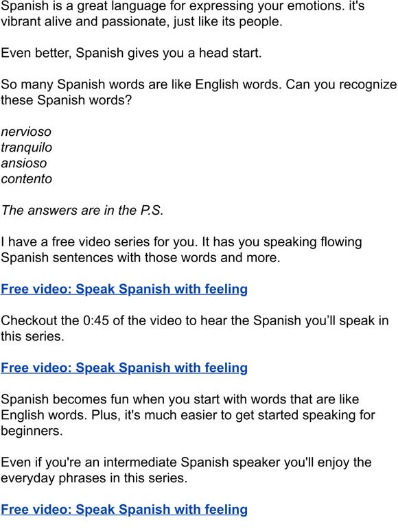 Speak Spanish with feeling