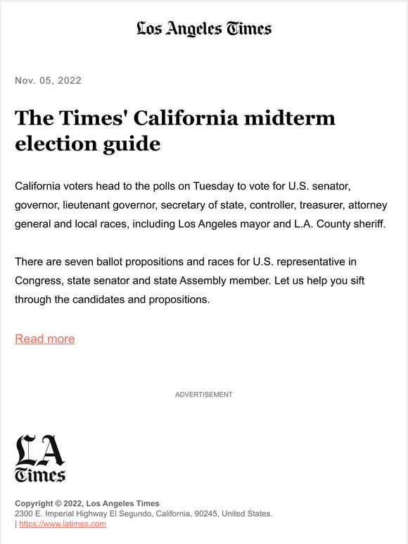 Los Angeles Times The Times' California midterm election guide Milled