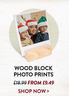Wood block photo prints | was £18.99 from £9.49