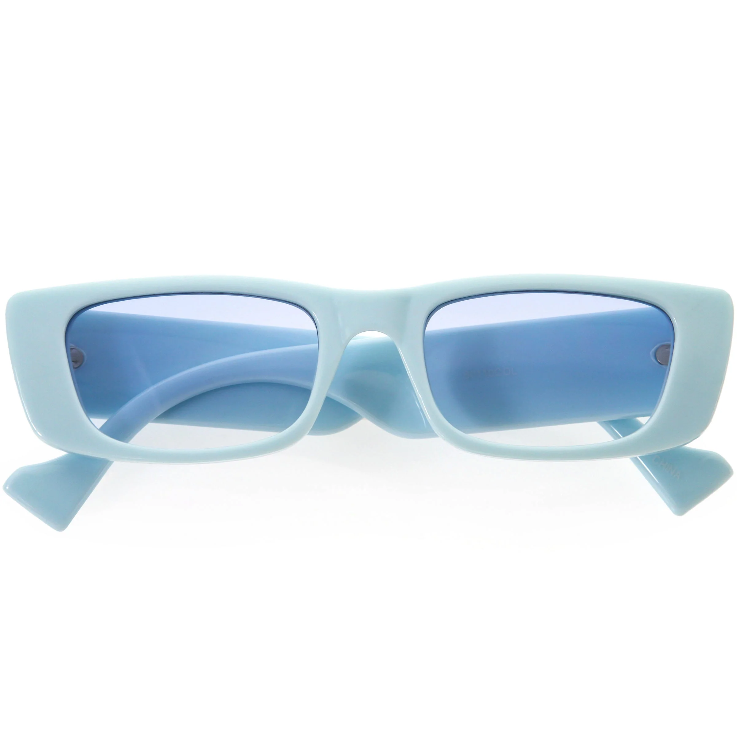 Image of Retro Colored Pastel Wide Chunky Square Sunglasses D295