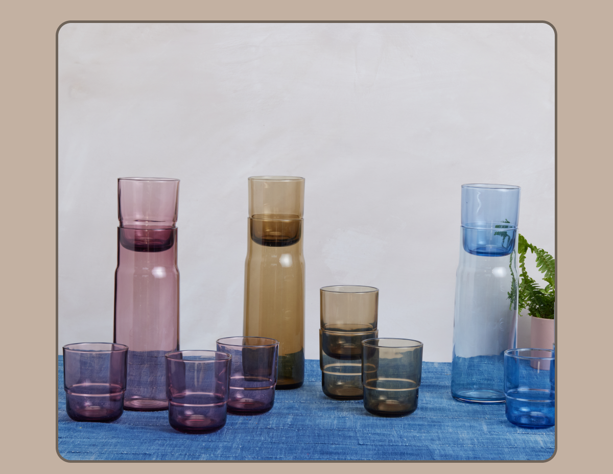 Cheers!  Grab our Night + Day glassware collection (which is also designed as a smart-stacking ecosystem) and consider your table ready to party.