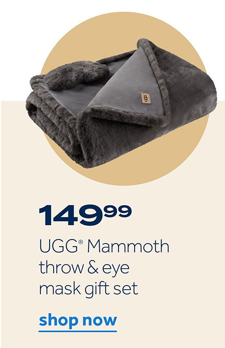 $149.99 UGG Mammoth throw & eye mask gift set | shop now