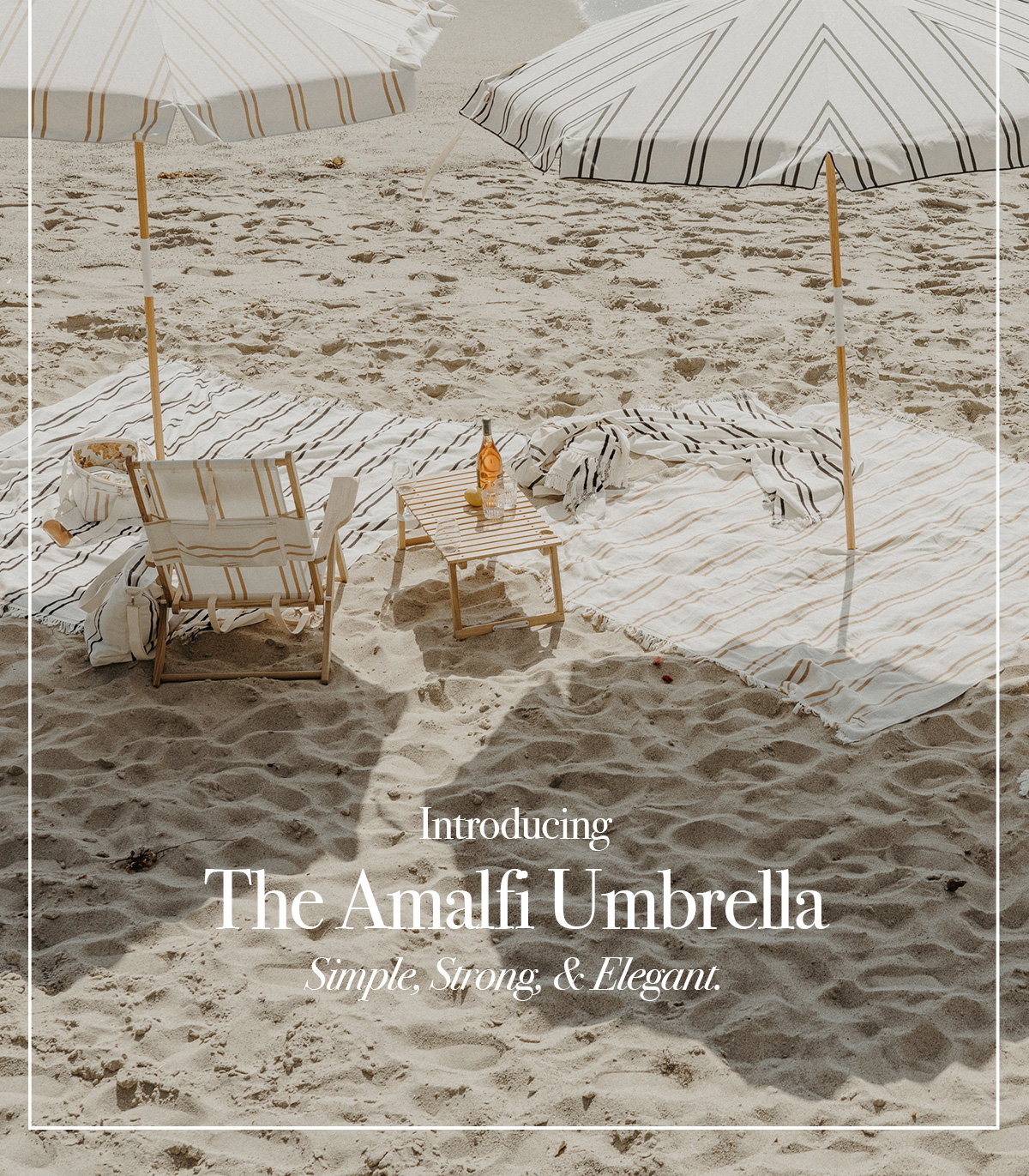 Business & Pleasure Co. Amalfi Ombrellone Da Spiaggia Boho - UPF 50+, Diametro 2.7m, Palo In Legno, Impermeabile E Resistente Ai Raggi UV