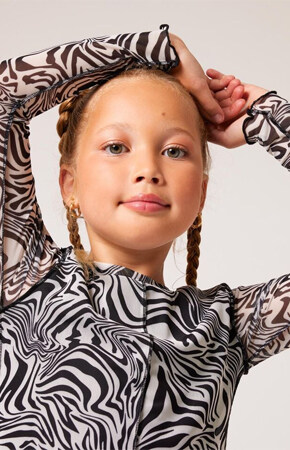 Mesh top print Black/white