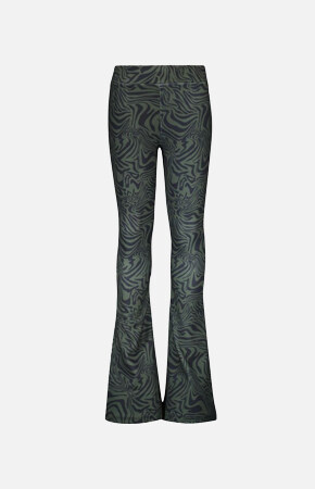 Flared pants print Black/green
