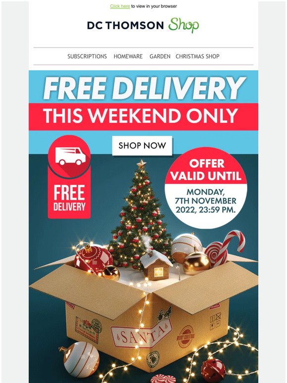 Free delivery – this weekend only 🚚