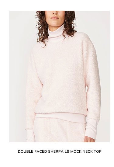 Pink Double-Faced Sherpa Mock Neck Top