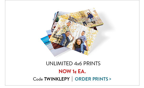 Unlimited 4 by 6 prints now only 1 cent each.  Use code TWINKLEPY.  Click to order prints