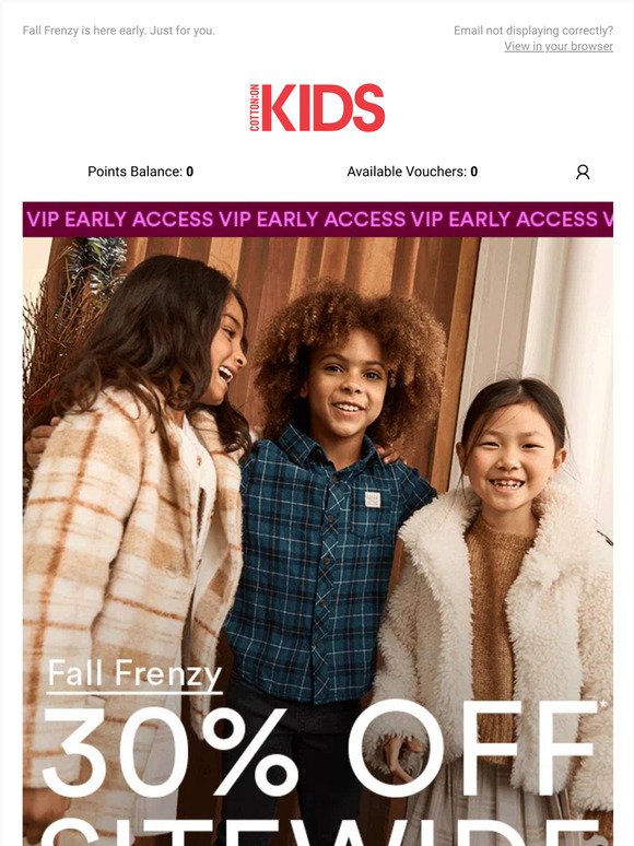 VIP Access: Shop 30% off FIRST