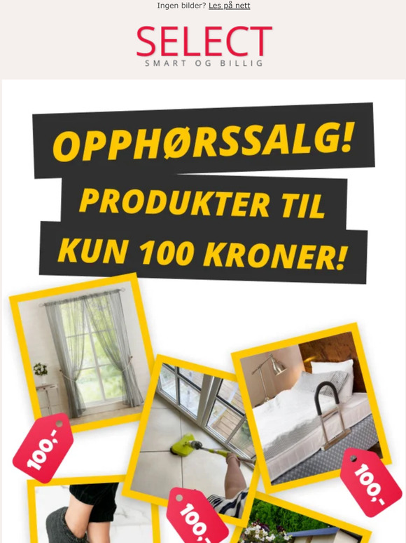 Kjøp varer til kun 100,-