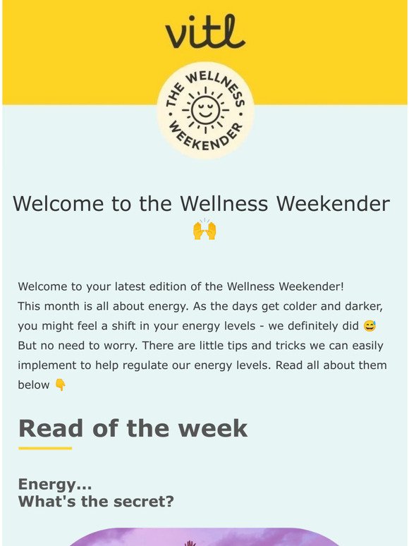 It's time for your Wellness Weekender ☕️