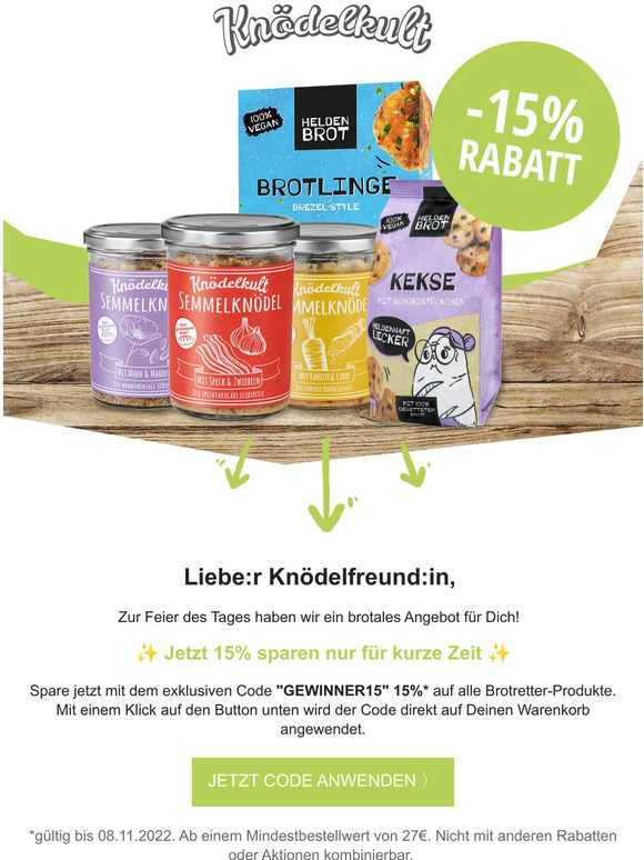 Wir schenken Dir 15% Rabatt! 🥖✨