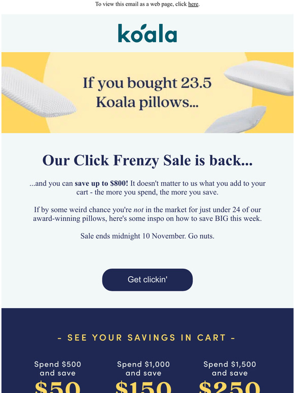 Ever considered buying 23.5 Koala Pillows?