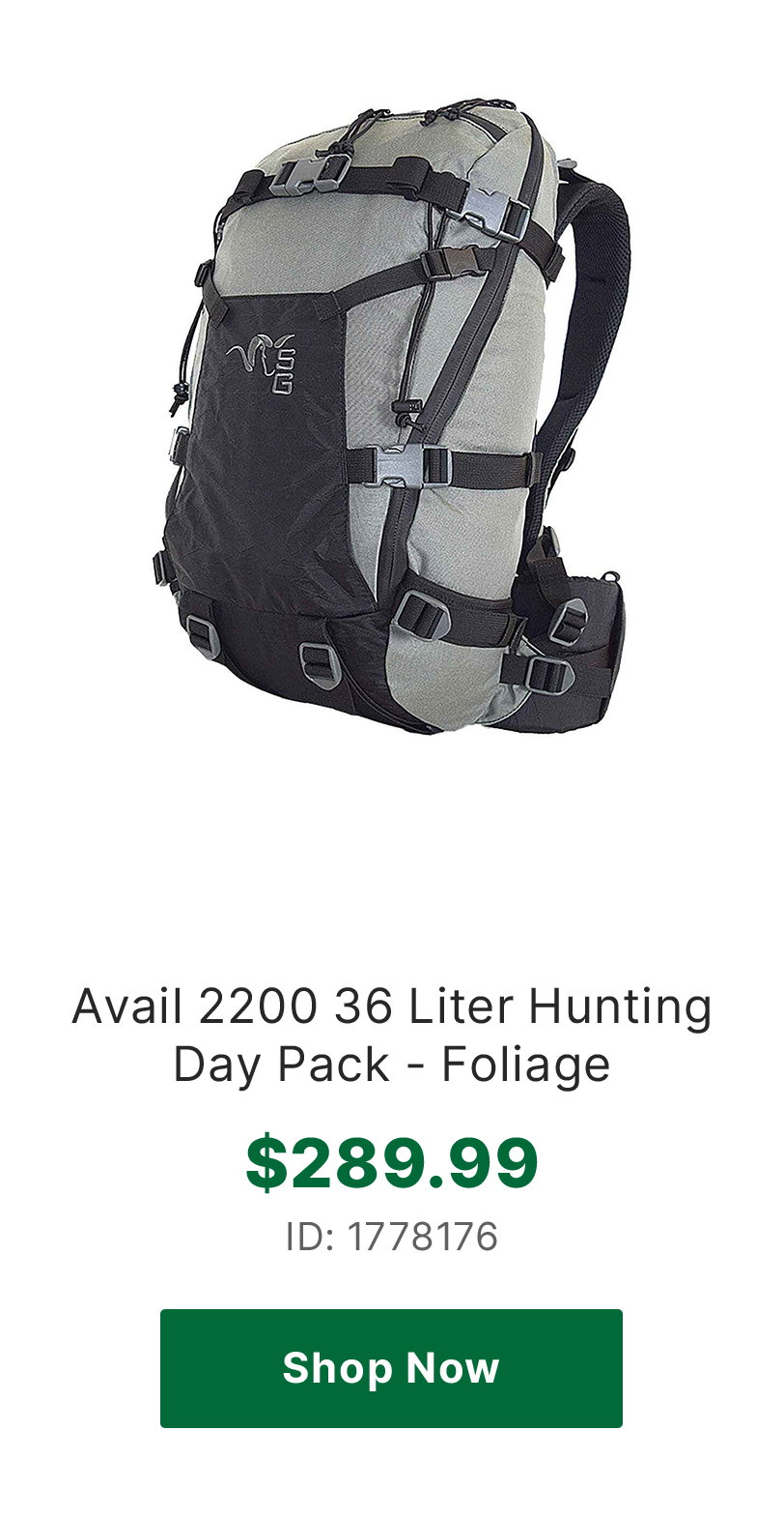Stone Glacier Avail 2200 36 Liter Hunting Day Pack - Foliage